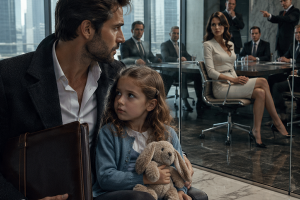 I LET THEM HUMILIATE ME IN FRONT OF MY CHILD OUTSIDE THE EXECUTIVE MEETING—THEN ONE QUESTION MADE THE PEOPLE SELLING MY COMPANY GO SILENT