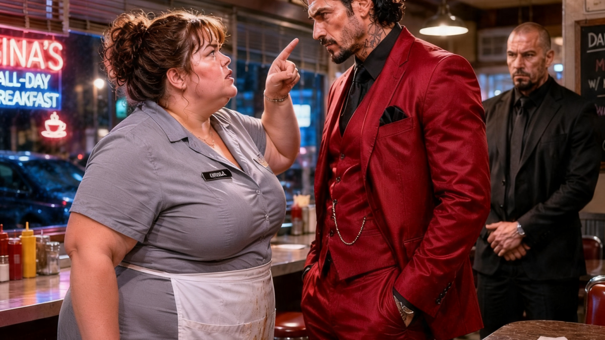 “YELL AT ME AGAIN AND YOU’LL REGRET IT,” THE PLUS-SIZE WAITRESS WARNED CHICAGO’S MOST FEARED CRIME BOSS—BUT WHEN HE SMILED, THE OLD MAN AT THE COUNTER QUIETLY REACHED BENEATH HIS COAT…