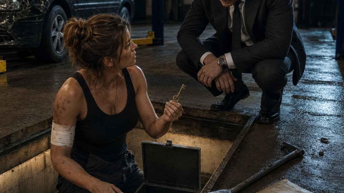 SHE SAVED THE UNDERWORLD KING WITH A TIRE IRON, THEN LEARNED HER BROTHER’S DEBT WAS NEVER REAL—BUT THE REASON HE LIED WAS WAITING BENEATH HER OWN GARAGE FLOOR IN A STEEL BOX THAT SHOULD HAVE BEEN EMPTY