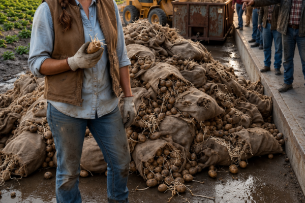 everyone laughed when clara hauled home four hundred sacks of rotten potatoes, but by winter the field they called dead was feeding the whole county