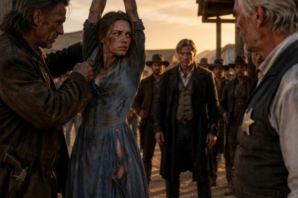 A DRIFTER CUT A TORTURED WOMAN FROM THE GANG’S ROPE – THEN THE SHERIFF SAW THE SCAR ON HIS HAND AND REALIZED WHO HAD COME BACK
