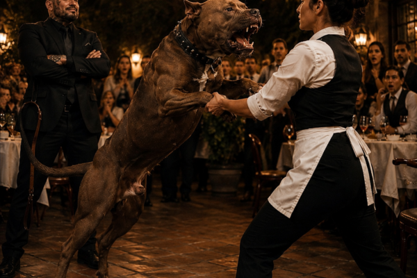 He Unleashed His Pitbull on the Waitress… But Her Reaction Stunned the Mafia Boss!