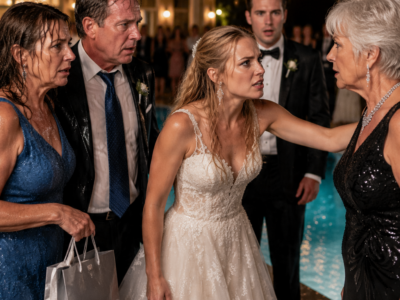 At my own wedding, my future mother-in-law mocked my “poor” parents, shoved them into the pool, and my fiancé stayed SILENT, so I took the microphone, canceled the ceremony, made one call, and watched five black cars roll through the gates as his powerful family finally realized I was never the helpless bride they thought I was — until one name made him go white
