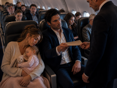 I PRETENDED TO SLEEP ON A STRANGER’S SHOULDER TO STOP PEOPLE FILMING US ON THE FLIGHT—THEN HE WHISPERED THAT AIRPORT SECURITY WAS LOOKING FOR ME