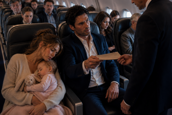 I PRETENDED TO SLEEP ON A STRANGER’S SHOULDER TO STOP PEOPLE FILMING US ON THE FLIGHT—THEN HE WHISPERED THAT AIRPORT SECURITY WAS LOOKING FOR ME