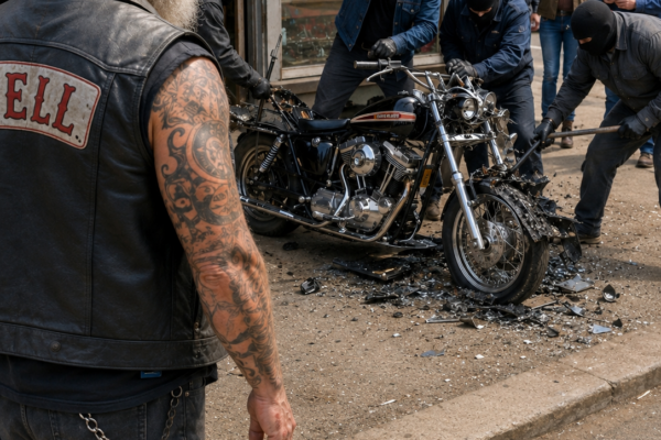THEY CALLED HER A LYING REPORTER AND BURNED THE HARLEY SHE WAS HIDING BEHIND—THEN 1,500 BIKERS ARRIVED, AND THE UNTOUCHABLE MAFIA KING SAID, “SHE’S MY FUTURE WIFE”