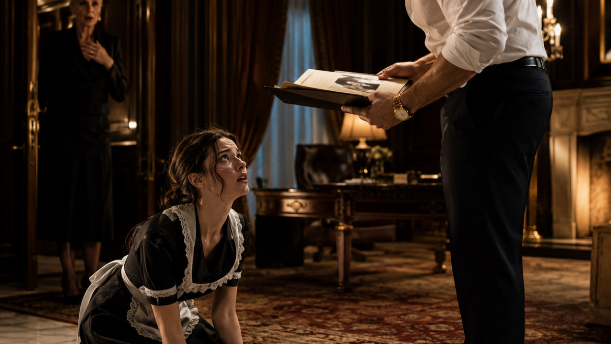 I WAS JUST THE MAID THEY HUMILIATED UNTIL THE MAFIA BOSS FOUND MY MOTHER’S NAME IN A LOCKED FILE – AND HIS FACE CHANGED FIRST