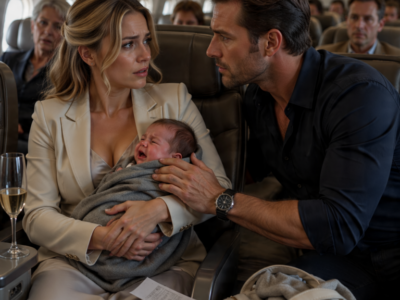I LEFT ECONOMY TO CALM A CEO’S SCREAMING BABY IN FIRST CLASS — THEN SHE LOOKED AT ME LIKE I WAS HOLDING MORE THAN HER SON