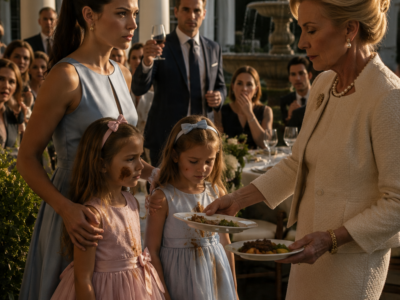 I TOOK MY DAUGHTERS AWAY AFTER MY MOTHER-IN-LAW FED US LEFTOVERS AT HER SON’S MANSION PARTY — THEN MY HUSBAND HEARD THE NAME HE NEVER WANTED SPOKEN