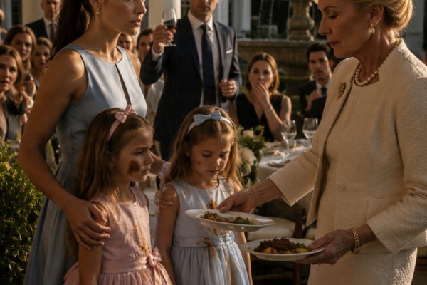 I TOOK MY DAUGHTERS AWAY AFTER MY MOTHER-IN-LAW FED US LEFTOVERS AT HER SON’S MANSION PARTY — THEN MY HUSBAND HEARD THE NAME HE NEVER WANTED SPOKEN