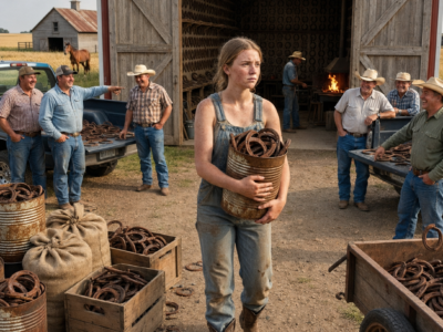 they laughed when the little girl spent her last thirty-five cents on rusted horseshoes—eighteen years later, the whole county fell silent inside her father’s barn