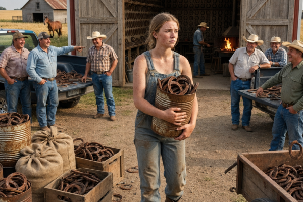 they laughed when the little girl spent her last thirty-five cents on rusted horseshoes—eighteen years later, the whole county fell silent inside her father’s barn