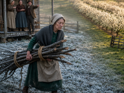 Everyone Laughed When a Widow Gathered Fallen Branches… Until They Saw Her Orchard
