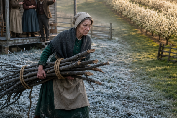 Everyone Laughed When a Widow Gathered Fallen Branches… Until They Saw Her Orchard