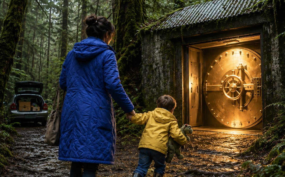 the homeless mother spent her last $750 on a frozen mountain bunker—then her little girl’s question led her to a sealed $327 million vault
