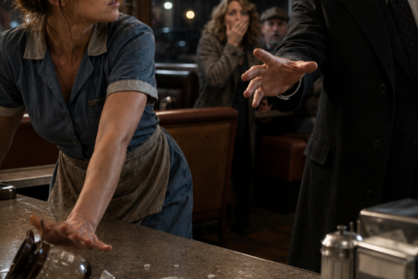 After a Feared Crime Boss Hurled a Coffee Cup Past Her Head, a Broke Waitress Refused to Apologize—Then He Returned Alone, Offered to Save Her Dying Mother, and Forced Her to Decide Whether His Open Hand Was Mercy or the First Link in Another Chain