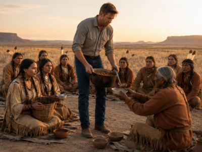 The lonely rancher shared his table with the Apache strangers everyone feared—but the bride who arrived by train made him risk far more than his life