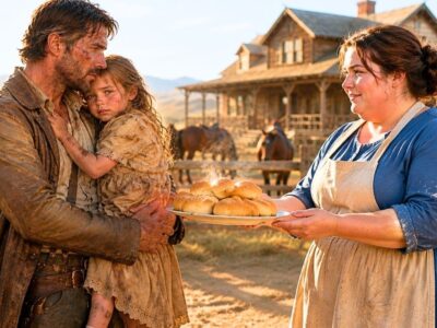 A starving single father begged for ranch work in a storm — but the widowed ranch woman opened her gate and changed all their lives