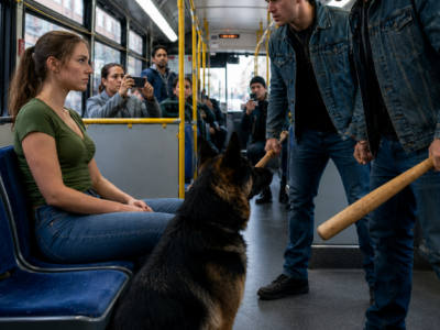 He Struck My German Shepherd’s Tag With a Bat—Three Seconds Later, the Whole Bus Learned I Was a Navy SEAL