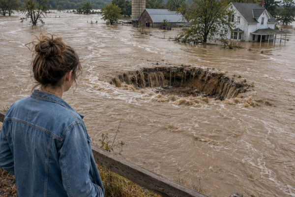 They Offered Me $150,000 to Abandon Grandpa’s Flooded Farm—Then a Steel Door Rose From the Mud and Exposed My Family’s 90-Year Secret