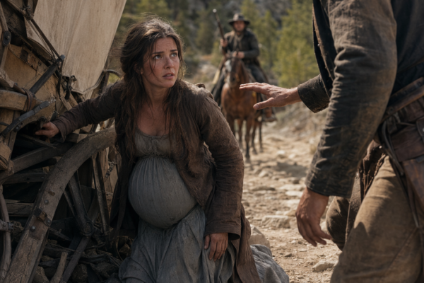 A Pregnant Widow Collapsed Beside Her Sabotaged Wagon—Then a Grieving Mountain Cowboy Offered His Horse and Discovered What Her Dead Husband Had Hidden