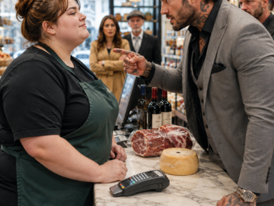 The Mafia Boss Mocked the Chubby Cashier in Italian—She Smiled and Exposed His Biggest Secret