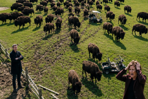 The HOA Tore Down My Father’s Bison Gates Before Their Charity Tournament—Then 240 Bison Flooded the Golf Course and Exposed Who Really Owned the Land
