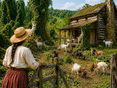 She Bought 55 Poison Ivy Acres for Back Taxes — Her Goats Ate It Down to an Old Log Cabin
