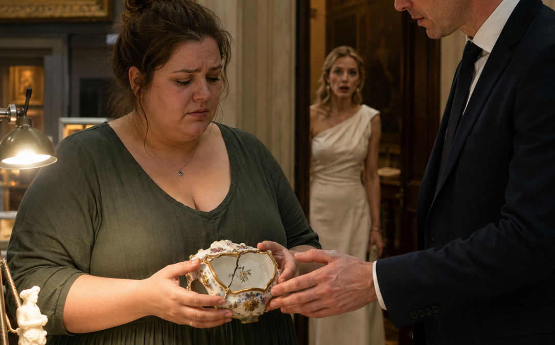 When the Curator Mocked the Plus-Size Cleaner Who Repaired Adrian’s Silent Music Box, Its Hidden Cylinder Exposed the Fiancée He Trusted—and the Promise He Broke