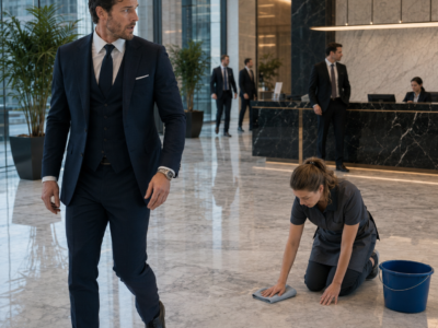A BILLIONAIRE WATCHED HIS EXECUTIVE FORCE A YOUNG JANITOR TO KNEEL—THEN HE SAW THE BROKEN SILVER LIGHTHOUSE AT HER THROAT AND WHISPERED A NAME NO ONE HAD HEARD IN TWENTY-FOUR YEARS…