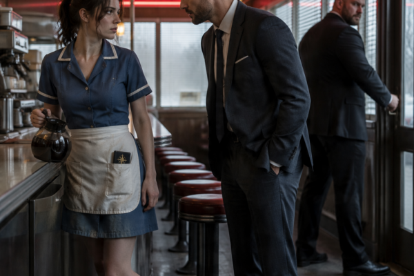 POOR DINER WAITRESS SAVED AN OLD WOMAN IN AN ALLEY — THE NEXT MORNING, FOUR BODYGUARDS LOCKED THE DOOR BEHIND HER