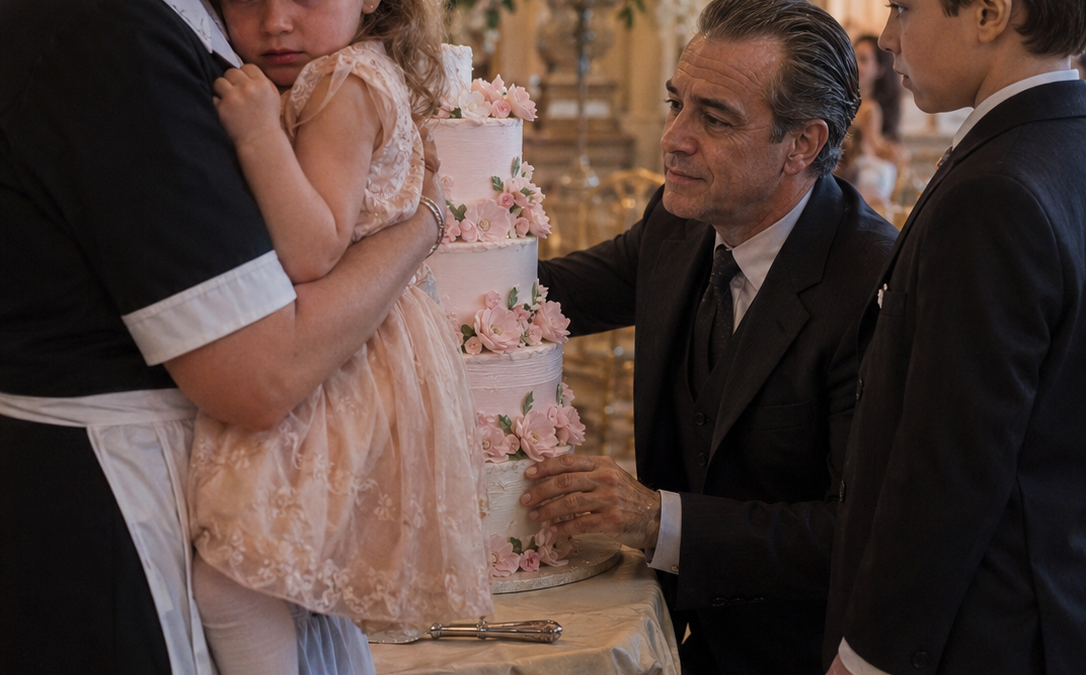 The Maid’s Little Girl Stopped the Mafia Boss From Cutting His Son’s Cake—Then His Most Trusted Man Vanished With All Three Children