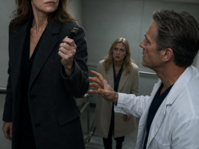 When Claire Checked In at Her Husband’s Boston Hospital and the Receptionist Said “Mrs. Pierce” Had Just Left With His Badge, She Followed the Missing Patient File Upstairs—But the Woman in the Cream Coat Wasn’t His Mistress, and the Secret She Carried Could Destroy Far More Than Their Marriage
