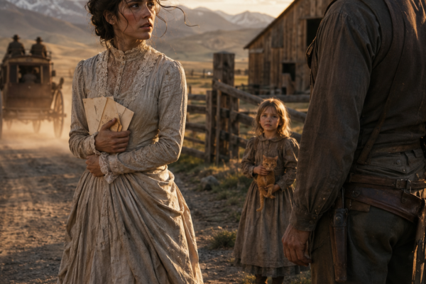 A Mail-Order Bride Reached the Wrong Wyoming Ranch With Letters From a Man Who Never Existed—Then the Widower’s Lonely Daughter Whispered One Word That Changed Everything