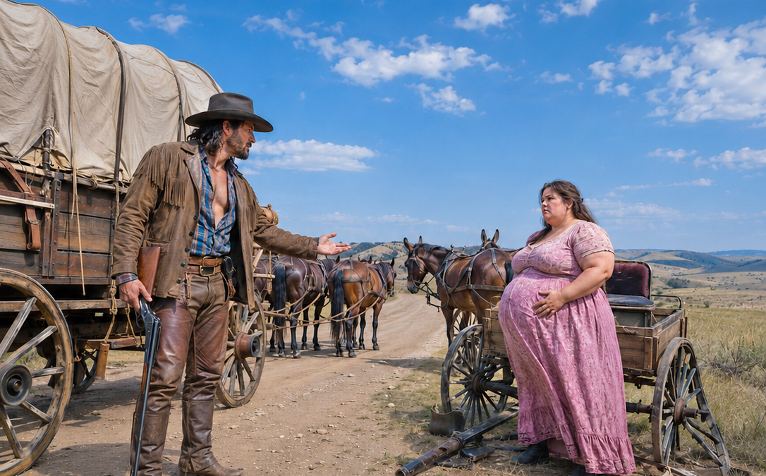 “Get In My Wagon,” the Mountain Man Growled — Seeing the Pregnant Widow Struggling With Her Wagon