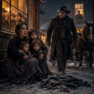 The Town Let a Widow Freeze With Her Children Until a Silent Rancher Stopped His Wagon, but His Protection Carried a Secret That Could Destroy Them Both