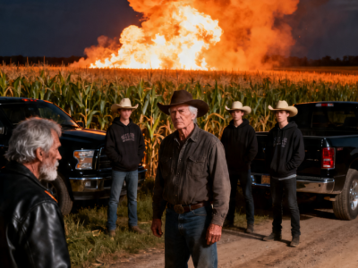 THUGS BURNED AN OLD FARMER’S FIELD – THEY NEVER KNEW HE WAS THE BIKER LEGEND WHO COULD BRING THE NIGHT TO THEIR DOOR