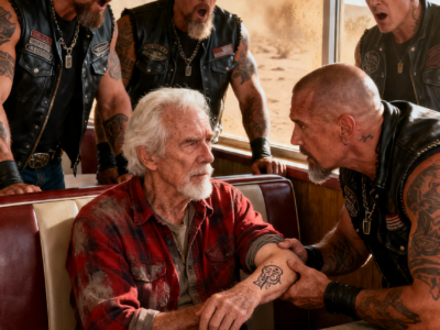 THEY CORNERED A SILENT OLD MAN IN A DINER – THEN HIS TATTOO MADE THE BIKERS STEP BACK IN FEAR