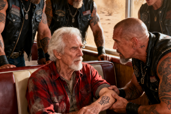 THEY CORNERED A SILENT OLD MAN IN A DINER – THEN HIS TATTOO MADE THE BIKERS STEP BACK IN FEAR