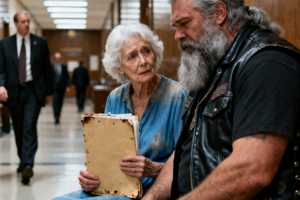“DON’T LET THEM TAKE MY HOME,” THE OLD LADY BEGGED – THEN THE BIKERS WALKED INTO COURT