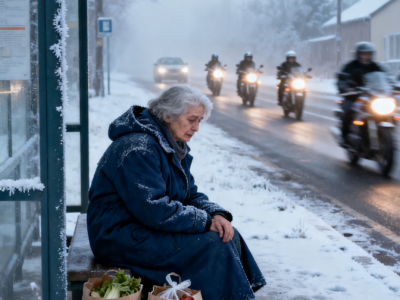 NO ONE STOPPED FOR ME IN THE FREEZING COLD – THEN FIVE BIKERS PULLED OVER AND CHANGED MY LIFE FOREVER