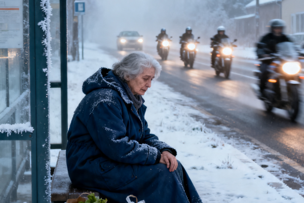 NO ONE STOPPED FOR ME IN THE FREEZING COLD – THEN FIVE BIKERS PULLED OVER AND CHANGED MY LIFE FOREVER