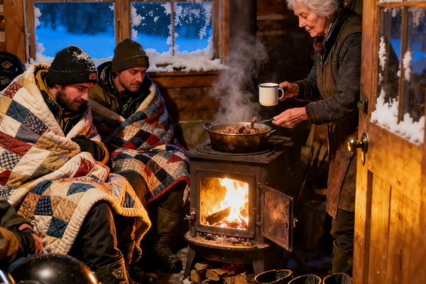 A WIDOW LET 20 FREEZING HELL’S ANGELS INTO HER CABIN – SIX MONTHS LATER, 1,000 BIKERS CAME BACK TO REPAY HER