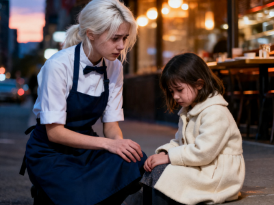 YOUNG WAITRESS GAVE HER ONLY DINNER TO A LOST LITTLE GIRL – THEN HER MILLIONAIRE FATHER SAW WHAT KINDNESS REALLY COST
