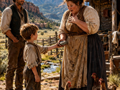 They Sent Her West With Starving Hens and a Rotten Cabin—Then the Widower’s Silent Boy Gave Her a STONE That Made the Ground Reveal Their SECRET
