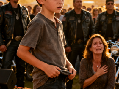 9-YEAR-OLD BOY TOOK OFF HIS SHIRT IN FRONT OF 200 HELL’S ANGELS – THEN EVERY BIKER WENT SILENT