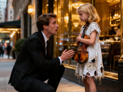 A MILLIONAIRE CEO MOCKED A LITTLE GIRL PLAYING VIOLIN FOR $1 – THEN HER MUSIC BROKE HIM IN FRONT OF EVERYONE