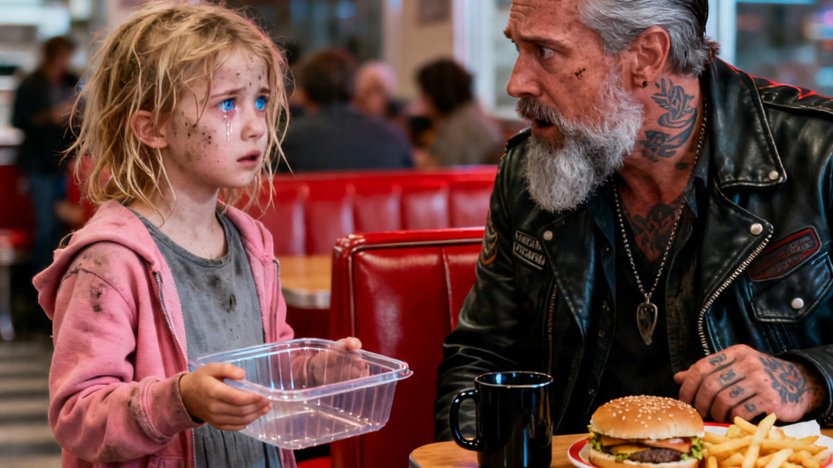 “SIR… DO YOU HAVE ANY FOOD?” A BAREFOOT GIRL ASKED A BIKER – THEN HIS CREW EXPOSED THE CHARITY THAT STARVED HER