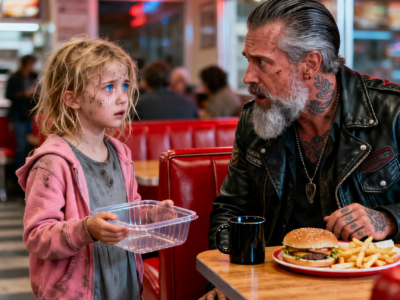“SIR… DO YOU HAVE ANY FOOD?” A BAREFOOT GIRL ASKED A BIKER – THEN HIS CREW EXPOSED THE CHARITY THAT STARVED HER