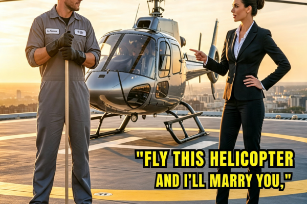 “Fly This Helicopter And I’ll Marry You,” The CEO Mocked The Janitor—Then His Secret Left Her Speechless